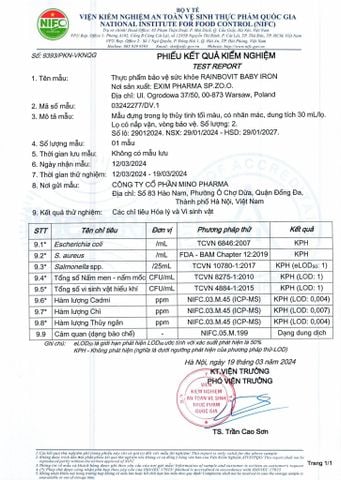  Rainbovit Baby Iron - Sắt III Amin Hữu Cơ 