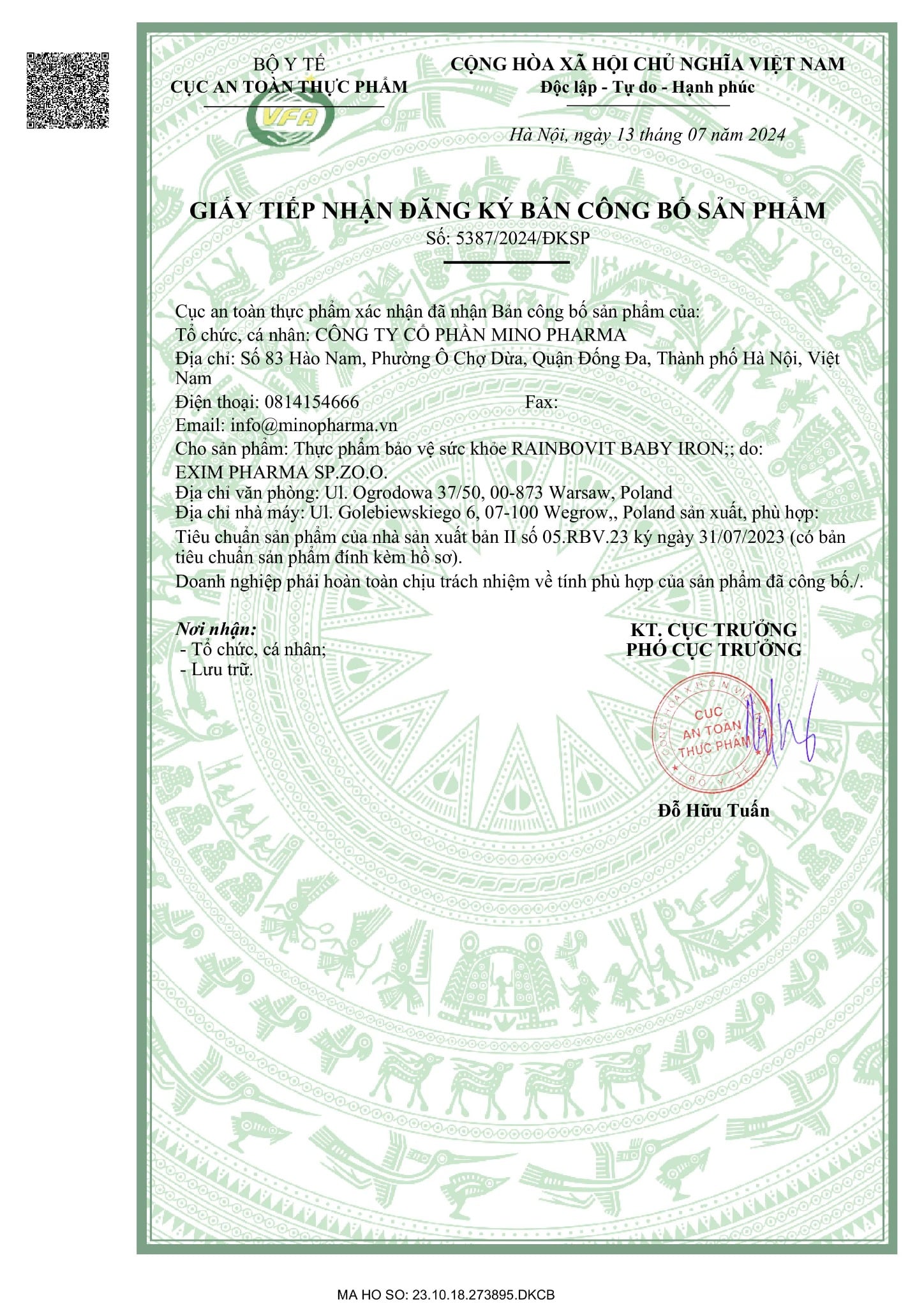 Rainbovit Baby Iron - Sắt III Amin Hữu Cơ