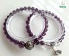  Vòng tay đá thạch anh tím (Charm bạc Tây Tạng - 1 cặp) - TN18 