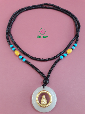  Vòng cổ ngọc thạch Quán Thế Âm (trong) - TN14 A 