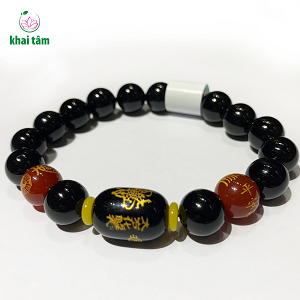  Vòng tay đá mã não đen (6 li) - TN43B 