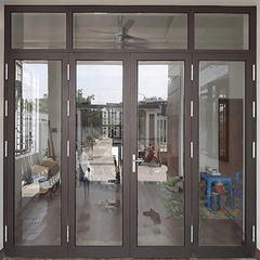 CỬA NHÔM XINGFA 4 CÁNH MÀU NÂU CÀ PHÊ