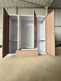 Tủ quần áo 4 cánh trơn, thường, 3D lắp ghép