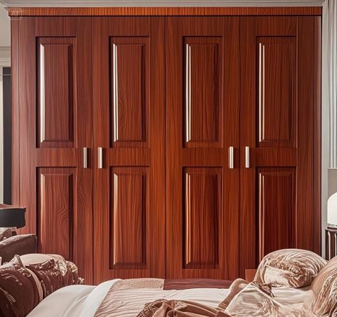 Tủ quần áo 4 cánh vân gỗ và vân gỗ huỳnh