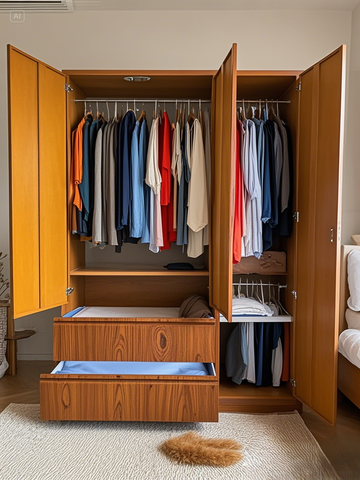 Tủ quần áo 3 cánh vân gỗ và vân gỗ huỳnh