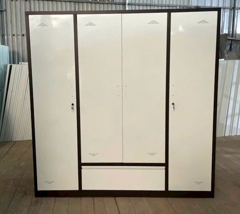 Tủ quần áo 4 cánh trơn, thường, 3D hàn liền