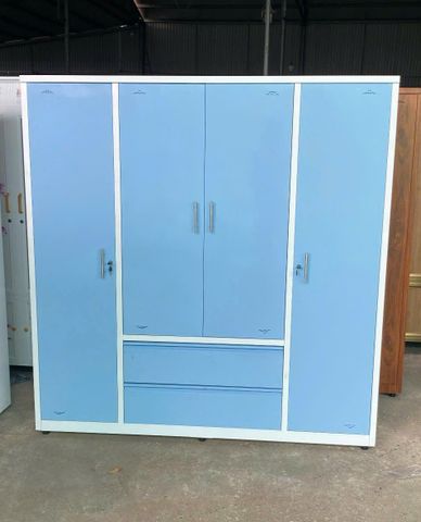 Tủ quần áo 4 cánh trơn, thường, 3D hàn liền