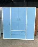 Tủ quần áo 4 cánh trơn, thường, 3D lắp ghép