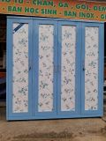 Tủ quần áo 4 cánh trơn, thường, 3D hàn liền