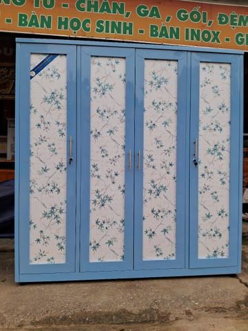 Tủ quần áo 4 cánh trơn, thường, 3D hàn liền