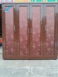 Tủ quần áo 4 cánh trơn, thường, 3D lắp ghép