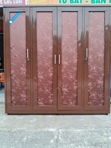 Tủ quần áo 4 cánh trơn, thường, 3D hàn liền