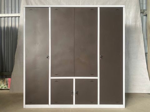 Tủ quần áo 4 cánh trơn, thường, 3D hàn liền