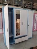 Tủ quần áo 4 cánh trơn, thường, 3D lắp ghép