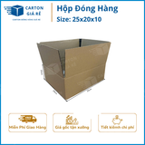  Hộp Carton Đóng Hàng - Kích Thước 25x20x10 - Carton Giá Rẻ 