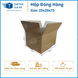  Hộp Carton Đóng Hàng - Kích Thước 25x20x15 - Carton Giá Rẻ 