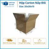  Hộp Carton Nắp Đối - Kích Thước 25x20x15 - Carton Giá Rẻ 