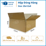  Hộp Carton Đóng Hàng - Kích Thước 20x12x8 - Carton Giá Rẻ 