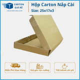  Hộp Carton Nắp Cài - Kích Thước 25x17x3 - Carton Giá Rẻ 