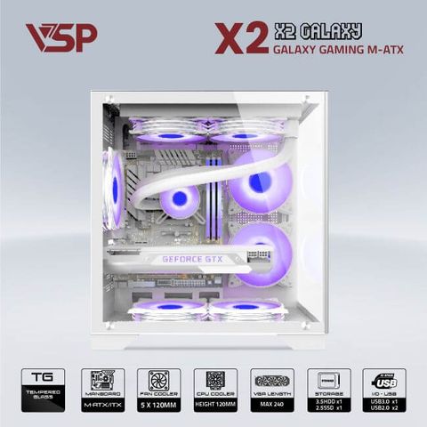  Case VSP Aquanaut X2-M Galaxy ( Trắng/White – No Fan ) 