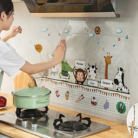 Giấy Dán Tường Bếp Chống Dầu Mỡ, Chịu Nhiệt, Decal Dán Bếp 3D Họa Tiết Kích Thước 90x60cm
