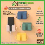 Kệ Để Remote, Sạc Điện Thoại Dán Tường Không Cần Khoan Tiện Lợi Nhựa ABS Cao Cấp