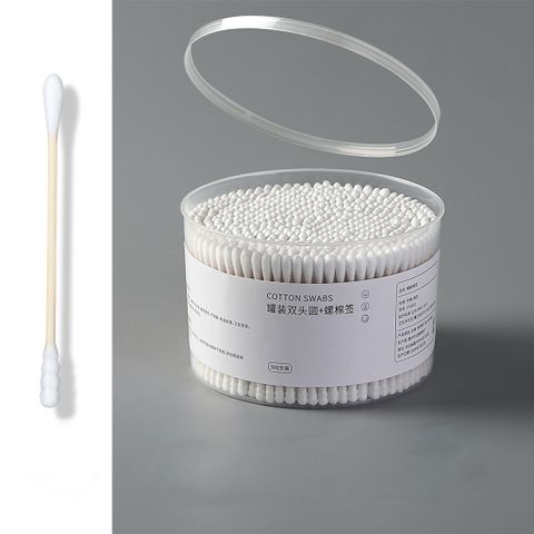 Hộp 500 Tăm Bông Ngoáy Tai Thân Gỗ 2 Đầu Tròn Dùng Một Lần Dành Cho Gia Đình Hàng Nội Địa Trung.