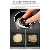 Dụng Cụ Xay Tiêu Cầm Tay Thủy Tinh Đa Năng Thân Máy Inox Lưỡi Xay Gốm Cao Cấp.
