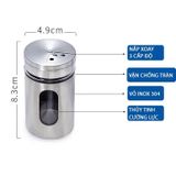 Hũ Đựng Gia Vị, Đựng Tăm Bằng Thủy Tinh Bọc Inox Cao Cấp Sang Trọng Tiện Dụng.