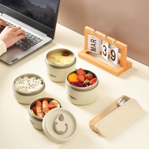 Set Hộp Cơm Giữ Nhiệt Văn Phòng Nhiều Tầng - Lòng Inox 304 Cao Cấp Kèm Túi Đựng Giữ Nhiệt.