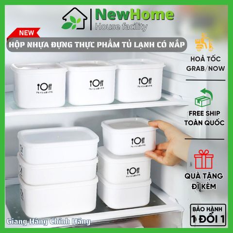 Hộp Nhựa Đựng Thực Phẩm Tủ Lạnh, Bảo Quản Thức Ăn Có Kèm Nắm Nắp Đậy An Toàn Tiện Lợi