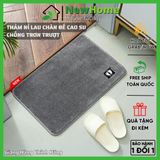 Thảm Nỉ Lau Chân Hình Chữ Nhật Lông Mềm Mịn Dày Dặn có Đế Chống Trơn Trượt Hàng Chất Lượng Cao