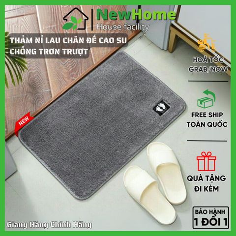 Thảm Nỉ Lau Chân Hình Chữ Nhật Lông Mềm Mịn Dày Dặn có Đế Chống Trơn Trượt Hàng Chất Lượng Cao
