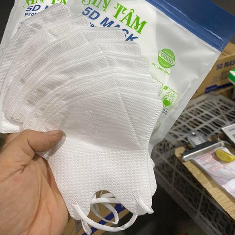 Khẩu Trang 5D Mask An Tâm 3 Lớp Kháng Khuẩn & Chống Tia UV - Hộp 100 Cái.