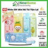 Bịch 8 Gói Khăn Giấy Ướt Mini Bỏ Túi Tiện Dụng Bằng Vải Không Dệt Cao Cấp (64 khăn)
