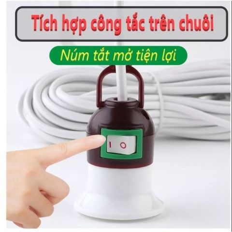 Bóng Đèn Led 20W Kèm Đuôi Đèn Có Công Tắc - Dây Dài 2.5M Siêu Tiết Kiệm Điện An Toàn Tiện Lợi.
