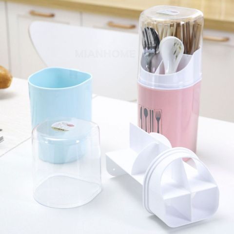 Hộp Đựng Đũa Muỗng Có Nắp Đậy - Chia Ngăn Thông Minh, Nhựa Cao Cấp Việt Nhật Nhiều Màu Sang Trọng.