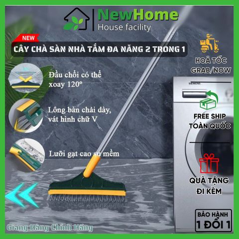 Chổi Chà Sàn Nhà Tắm Đa Năng 2 Trong 1 Chà Cọ Sàn và Gạt Nước Tiện Lợi