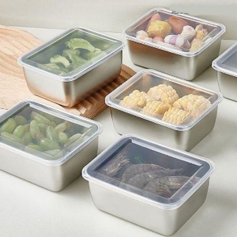 Hộp đựng Thực Phẩm Inox 304 Khay Inox Đựng Thực Phẩm Lạnh Có Kèm Nắp Đậy Tiện Lợi