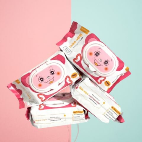 Khăn Ướt Baby Wet Wispes Không Mùi - Không Cồn An Toàn Tiện Lợi Cho Bé Gói Lớn 600 Gram