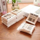 Gói 100 Chiếc Tăm Bông Ngoáy Tai Thân Gỗ, Bông Ngoáy Tai Hai Đầu Đa Năng An Toàn Vệ Sinh.