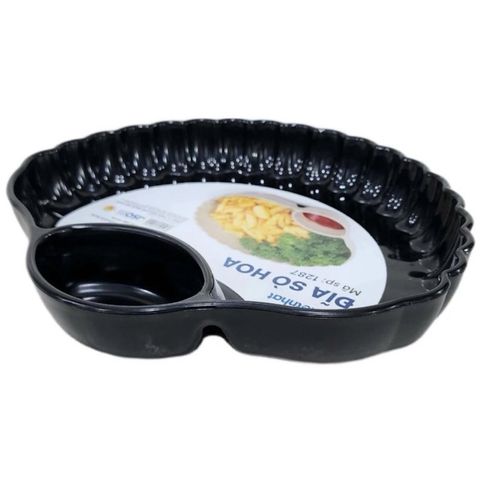 Đĩa Sò Hoa Có Ngăn Đựng Gia Vị/Nước Chấm Tiện Lợi - Chất Liệu Nhựa Việt Nhật Cao Cấp Dày Dặn.