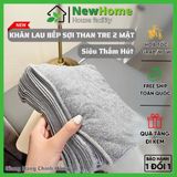 Khăn Lau Bếp Sợi Than Tre 2 Mặt Đa Năng Siêu Thấm Hút Lau Sạch Mọi Vết Dơ - Dầu Mỡ.