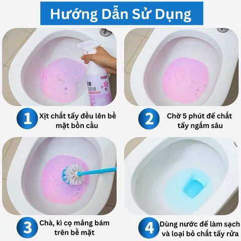 Bình Xịt Tẩy Rửa, Khử Mùi Nhà Vệ Sinh Dạng Bọt 500ml - Diệt Khuẩn Toilet Hương Hoa Anh Đào