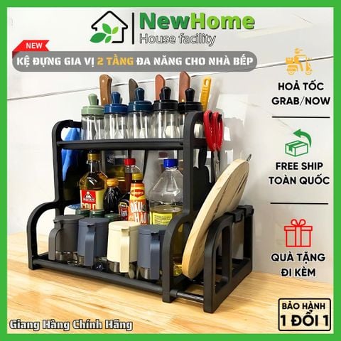 Kệ Đựng Gia Vị 2 Tầng Đa Năng - Tiện Lợi Cho Nhà Bếp, Tiết Kiệm Không Gian Bếp.