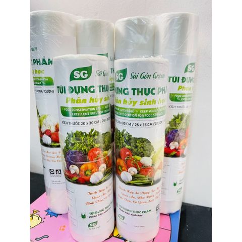 Set 3 Cuộn Túi Đựng Thực Phẩm Tự Hủy Sinh Học Sài Gòn Green.