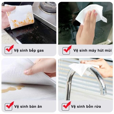 Khăn Ướt Lau Bếp Đa Năng 1 Gói 80 Miếng Siêu Tiết Kiệm Hàng Chính Hãng Nội Địa Trung