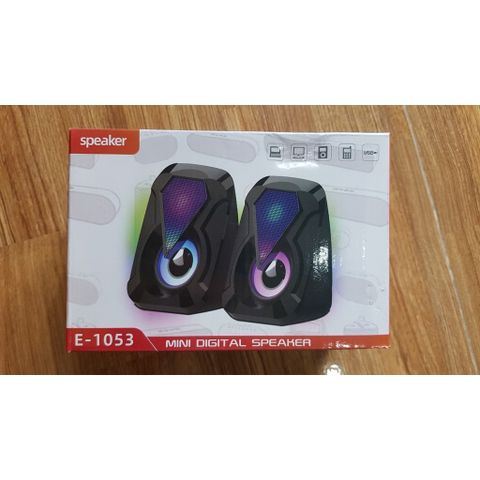 Loa Máy Vi Tính, Loa Mini Leerfei Speaker E-1053 Có LED RGB  Bass Căng Chất Lượng