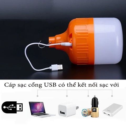 Bóng Đèn Tích Điện Siêu Sáng Công Nghệ Led Tiết Kiệm Điện - Có Móc Treo Tiện Lợi Công Suất 150W.