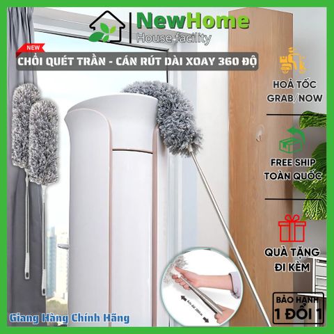 Chổi Quét Trần Rút Gọn Đa Năng - Chổi Quét Bụi Cán Rút Xoay 360 độ Vệ Sinh Nhà Cửa Tiện Lợi.